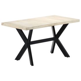 vidaXL Dining Table 55.1"x27.6"x29.5" Solid Bleached Mango Wood