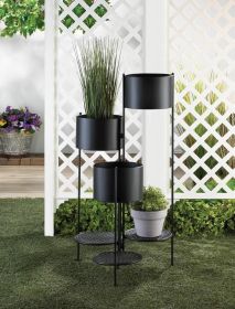 Rustic 3-Tier Barrel Bucket Plant Stand for Outdoor Garden Decor