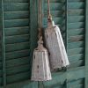 Set of Two Whitewashed Metal Bells