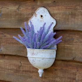 Rustic Cottage-Style Wall Water Fountain with Planter for Garden Decor