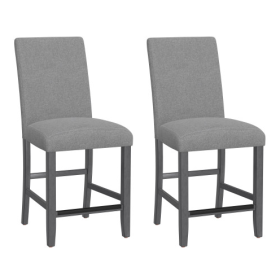 Wallace Bay Zeph Gray Upholstered Barstools, Set Of 2