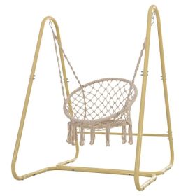 Swing Chair Handmade Macrame Swing Hammock Chair With Stand