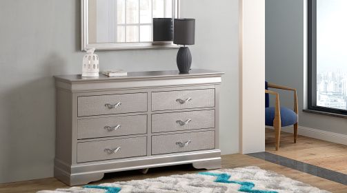 Glory Furniture Lorana G6500-D Dresser , Silver Champagne