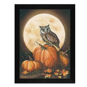 "In the Pumpkin Patch" By John Rossini, Printed Wall Art, Ready To Hang Framed Poster, Black Frame