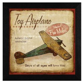 "Toy Airplane" By Mollie B., Printed Wall Art, Ready To Hang Framed Poster, Black Frame