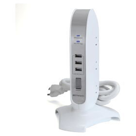 Emerson 5-Outlet + USB Charging Tower with Surge Protection