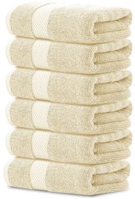 Luxury Hand Towels Turkish Cotton for Hotel Spa Bathroom Towel 16x30 inch 6 Pack Beige Color