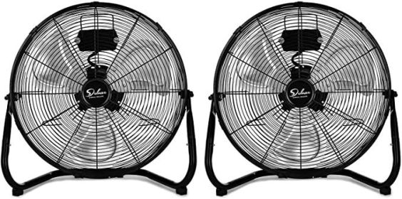 Simple Deluxe 20 Inch 3-Speed High Velocity Heavy Duty Metal Industrial Floor Fans Quiet for Home, Commercial, Residential, and Greenhouse Use