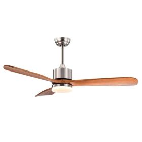 52 Inch Reversible Ceiling Fan with LED Light and Adjustable Temperature