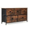 Dresser Organizer with 5 Drawers and Wooden Top