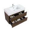 Alice 36" Walnut Bathroom Vanity with Sink, Large Storage Wall Mounted Floating Bathroom Vanity for Modern Bathroom