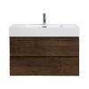 Alice 36" Walnut Bathroom Vanity with Sink, Large Storage Wall Mounted Floating Bathroom Vanity for Modern Bathroom