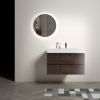 Alice 36" Walnut Bathroom Vanity with Sink, Large Storage Wall Mounted Floating Bathroom Vanity for Modern Bathroom