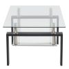 Arc Shaped Two Tiers Tempered Glass Coffee Table