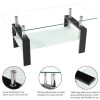 Arc Shaped Two Tiers Tempered Glass Coffee Table