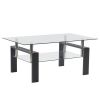 Arc Shaped Two Tiers Tempered Glass Coffee Table