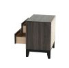 Bedroom Furniture Rustic Grey Oak Simple 1pc Nightstand 2-Drawers Bed Side Table Solidwood