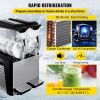 VEVOR 110V Slushy Machine 20L Double Bowl Margarita Frozen Drink Maker 900W Automatic Clean Day and Night Modes for Supermarkets Cafes Restaurants Sna