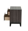 Bedroom Furniture Rustic Grey Oak Simple 1pc Nightstand 2-Drawers Bed Side Table Solidwood