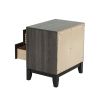 Bedroom Furniture Rustic Grey Oak Simple 1pc Nightstand 2-Drawers Bed Side Table Solidwood