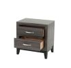 Bedroom Furniture Rustic Grey Oak Simple 1pc Nightstand 2-Drawers Bed Side Table Solidwood