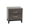 Bedroom Furniture Rustic Grey Oak Simple 1pc Nightstand 2-Drawers Bed Side Table Solidwood