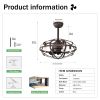 Best sells Modern Enclosed Ceiling Fan Indoor with Remote Control and Bladeless Rust Red Industrial Ceiling Fan Light Kit