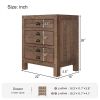 Rustic Farmhouse Style Three-Drawer Solid Pine Wood Nightstand with Cup Pulls and Integrated Charge Station