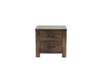 Oak Finish 1pc Nightstand Wooden Bedside Table 2x Drawers Storage Bedroom Furniture