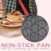 Egg Omelette Pan Silver Dollar Pancake Pan Nonstick Omelet 7-Cup Pancake Molds for Kids Animal Pancakes Maker with Silicone Spatula, Tongs, Oil Brush