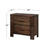 Oak Finish 1pc Nightstand Wooden Bedside Table 2x Drawers Storage Bedroom Furniture