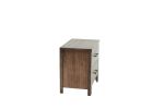 Oak Finish 1pc Nightstand Wooden Bedside Table 2x Drawers Storage Bedroom Furniture