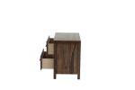 Oak Finish 1pc Nightstand Wooden Bedside Table 2x Drawers Storage Bedroom Furniture