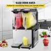 VEVOR 110V Slushy Machine 20L Double Bowl Margarita Frozen Drink Maker 900W Automatic Clean Day and Night Modes for Supermarkets Cafes Restaurants Sna