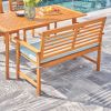 Waimea Honey Slatted Eucalyptus Wood Garden Bench with Cushion