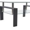 Arc Shaped Two Tiers Tempered Glass Coffee Table