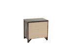 Oak Finish 1pc Nightstand Wooden Bedside Table 2x Drawers Storage Bedroom Furniture