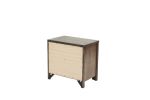 Oak Finish 1pc Nightstand Wooden Bedside Table 2x Drawers Storage Bedroom Furniture