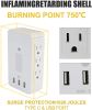 Wall Outlet Extender-2 Pack Surge Protector 15 A Multifunctional Outlet Wall Plug with USB Ports(3.4A Total), 6 AC Outlets