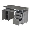 Complete Workstation Computer Desk with Storage, Grey