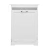 Trash Can Cabinet with Adjustable Tilted Angles;  Kitchen Garbage Bin Holder for Kitchen;  Living Room and Balcony;  White