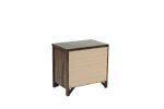 Oak Finish 1pc Nightstand Wooden Bedside Table 2x Drawers Storage Bedroom Furniture