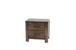 Oak Finish 1pc Nightstand Wooden Bedside Table 2x Drawers Storage Bedroom Furniture