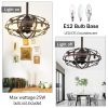 Best sells Modern Enclosed Ceiling Fan Indoor with Remote Control and Bladeless Rust Red Industrial Ceiling Fan Light Kit