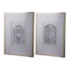 Set of 2 Fake Pencil Architectual Wall Art, Wall Decor Accent, 24" x 32"