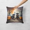 Rottweiler Spooky Halloween Throw Pillow Machine Washable, Indoor Outdoor Decorative Pillow for Couch, Bed or Patio, 18Hx18W