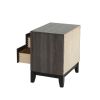 Bedroom Furniture Rustic Grey Oak Simple 1pc Nightstand 2-Drawers Bed Side Table Solidwood