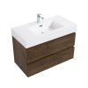 Alice 36" Walnut Bathroom Vanity with Sink, Large Storage Wall Mounted Floating Bathroom Vanity for Modern Bathroom