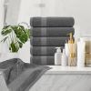 Luxury Hand Towels for Bathroom Hotel Spa Kitchen Set 16x30 Inch Set of 6 Dark Gray