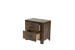 Oak Finish 1pc Nightstand Wooden Bedside Table 2x Drawers Storage Bedroom Furniture